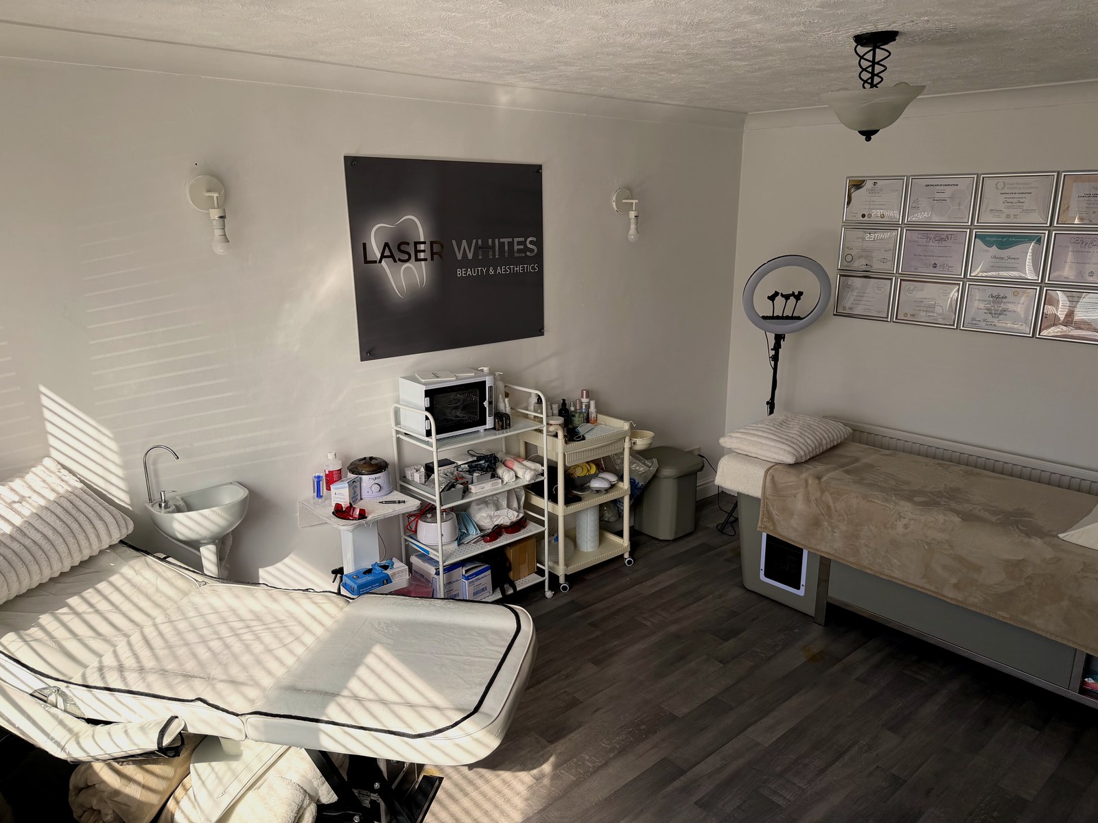 Laser Whites treatment room in Eastham, Wirral